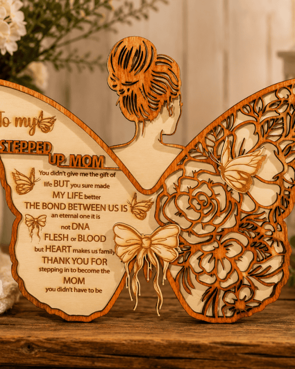 To My Stepped Up Mom" Butterfly Keepsake
