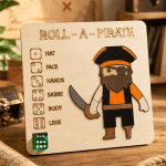 Roll-A-Pirate Wooden Dice Game Puzzle