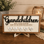 Personalized Grandchildren Sign with Names | Custom Wooden Family Keepsake | Grandma & Grandpa Gift