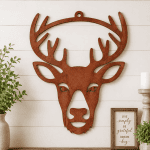 Rustic Deer Head Wall Decor | Handmade Wooden Deer Head Sign | Cabin & Lodge Wall Art