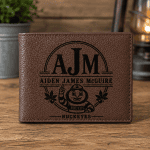 Personalized Engraved Men's Leather Wallet | Multiple Designs Available