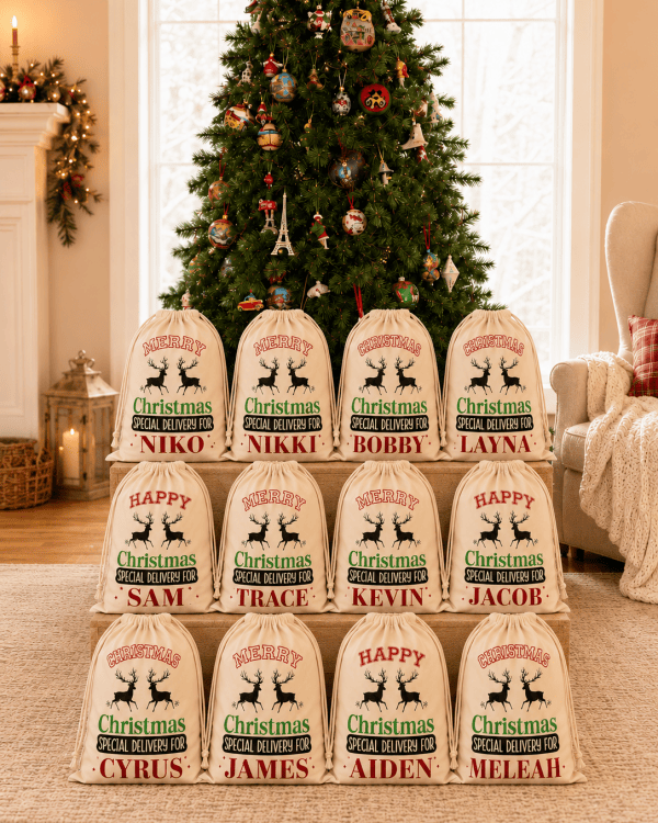 Personalized Christmas Santa Sacks – Set of 2 or 4