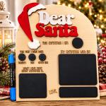 Dear Santa Reusable Christmas Chalkboard Board – Includes Chalk Marker | 8" x 10"