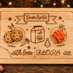 Personalized "Dear Santa" Engraved Wooden Serving Board | Santa Cookie & Milk Board | Christmas Eve Tradition | 12" x 18"