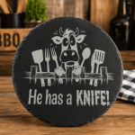 12-Inch Funny Engraved Slate BBQ Serving Board – Choice of Design