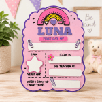Personalized First Day of School Reusable Chalkboard Sign | Rainbow Back to School Photo Prop | Custom Milestone Board