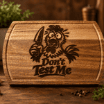 Funny Engraved Acacia Wood Cutting Board – Choice of Design – 11 × 8 Inches