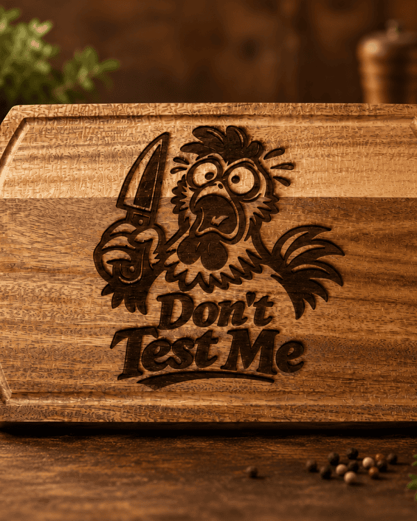 Funny Engraved Acacia Wood Cutting Board – Choice of Design – 11 × 8 Inches