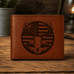 Personalized Engraved Men's Leather Wallet | Multiple Designs Available