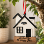Personalized New Home House Ornament – Custom Year & Street Address – Housewarming Gift