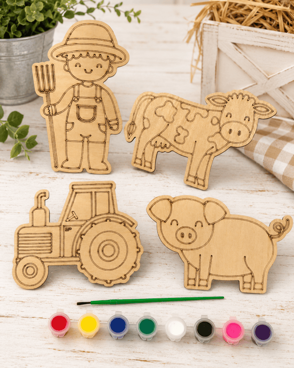 DIY Farm Animal Wooden Paint Kit