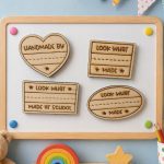 Set of 4 Wooden Look What I made Magnets