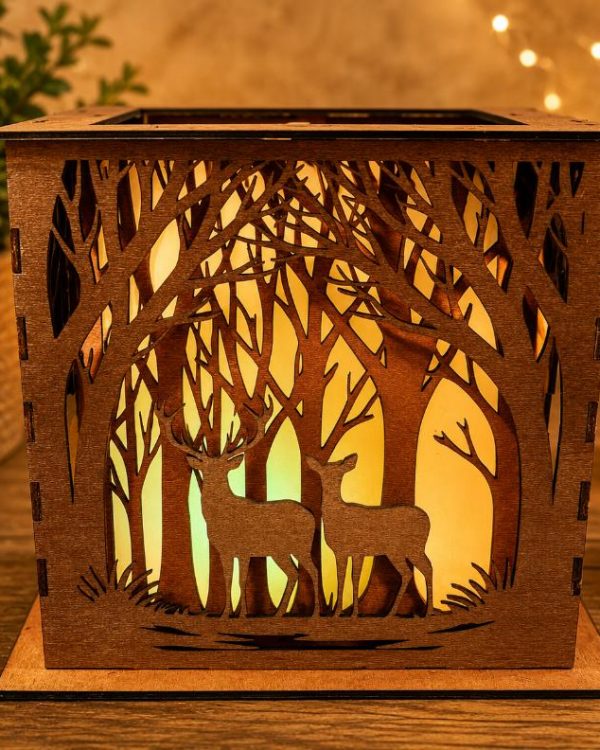 Woodland Deer & Forest  Lantern