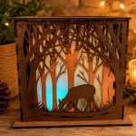 Woodland Deer & Forest  Lantern