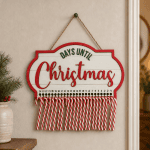 Days Until Christmas Candy Cane Countdown Sign – Wooden Christmas Countdown Advent Decor