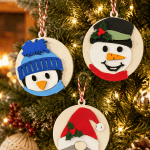 Christmas Layered Wood Ornament Set | Set of 3 or 6 Handmade Holiday Ornaments