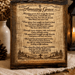 Amazing Grace Engraved Rustic Wood Plaque – Christian Faith Home Décor