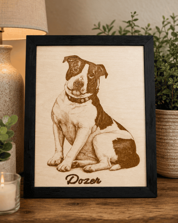 Personalized Pet Photo Engraved Wood Portrait