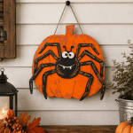 Pumpkin Spider Halloween Door Hanger