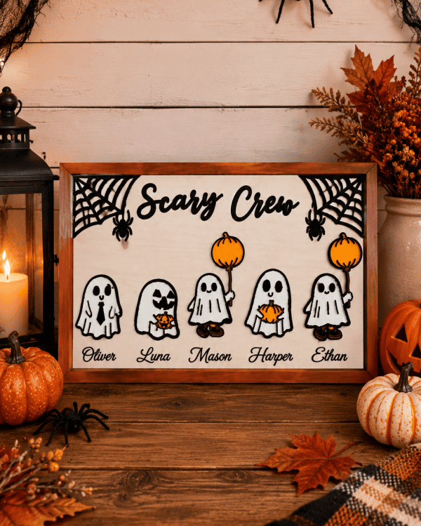 Personalized Scary Crew Halloween Sign