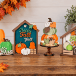 Stacked Pumpkin Wooden Fall Centerpiece