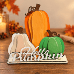 Hello Pumpkin Wooden Shelf Sitter