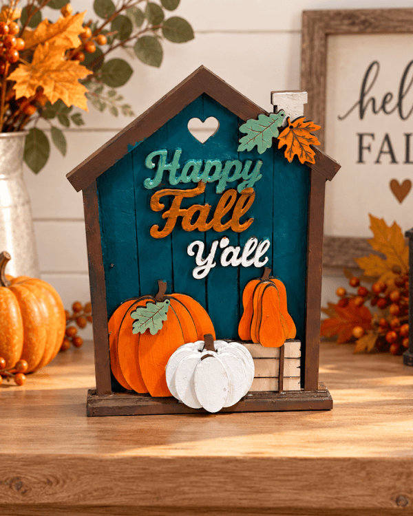 Happy Fall Y’all Wooden House Sign
