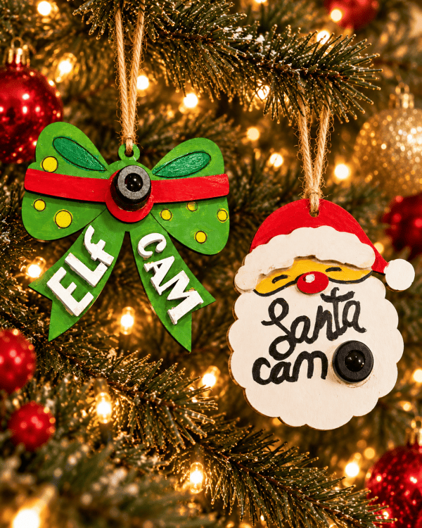 Santa Cam & Elf Cam Christmas Ornaments