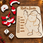Roll a Santa or Roll an Elf – Wooden Christmas Game