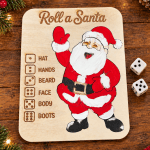 Roll a Santa or Roll an Elf – Wooden Christmas Game